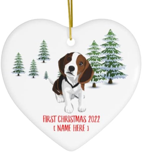 Personalizirano Ime Prilagođena Godina Beagle Sjedi Prvo 2023 Ukrasi Za Božićnu Jelku Pokloni Nove