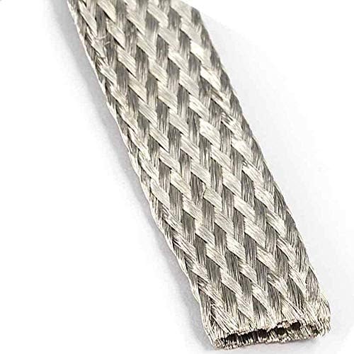 Nianxinn Copper Braid Wire Flat Kalajisani bakar pleteni kabl 5m / 16. 4ft fleksibilnost goli Cu metalni pleteni rukav za uzemljenje žica za izradu nakita