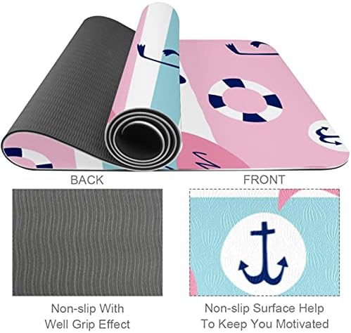 Siebzeh Flamingo Pattern Premium Thick Yoga Mat Eco Friendly Rubber Health & amp; fitnes Non