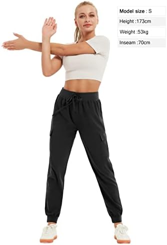Teretne hlače Žene sa 6 džepova pilinga lagane planinarske hlače High Rited Crckstring Joggers Workout Hlače Ležerne