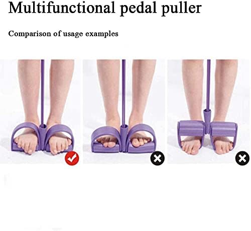 Set opseg otpora pedale za vježbanje, 4-cijev elastična sjedišta sa ručkom protiv klizanja i 8 oblika cijevi