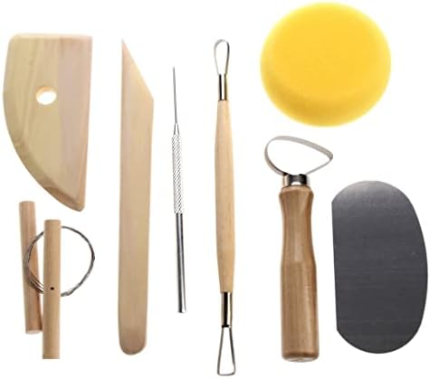 GENIGW 8kom / Set Keramika keramički Set alata DIY ručni alati za oblikovanje gline drvena Keramika skulptura