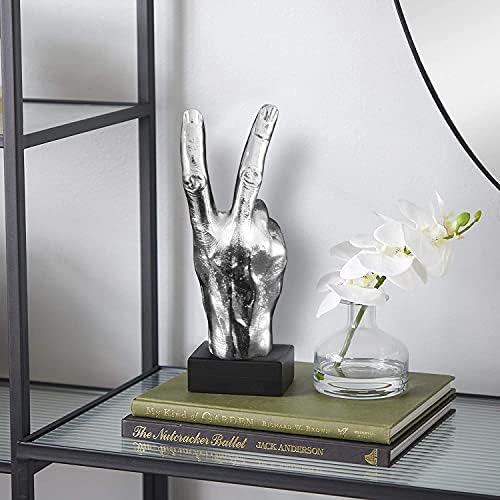 Puhanje srebrne polirelinske geste stolovi za ruke Dekor skulptura prsta - srebrni ličnost mirovni pokloni za porodicu i prijatelje