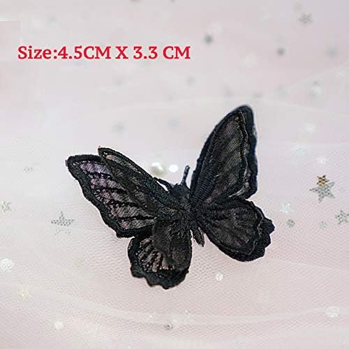 Xunhui crna 3D čipkasti leptir zakrpe za odjeću DIY haljina za šivanje vezivanja aplikacija ukras stereo dvostruki