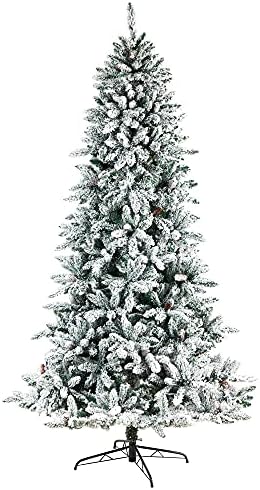 8ft. Umjetno božištinsko stablo Ligenston Jela sa borovom konusom i 500 bistra toplim LED svjetlima