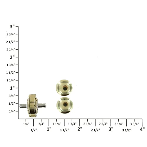 Debeli magnetni šnamp, prečnik 18 mm W / Zaviljeni leđa, prirodni mesing