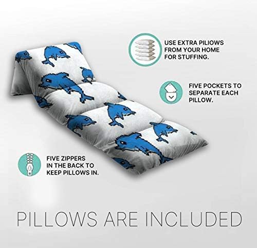 Dječji podni jastuk 8-bitni piksel plavi delfin ilustracija bijeli kućni pod, prijenosni prostir za spavanje