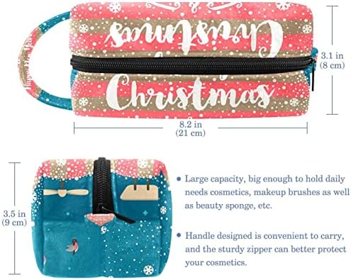 Mala šminkarska torba, patentno torbica Travel Cosmetic organizator za žene i djevojke, božićni topli