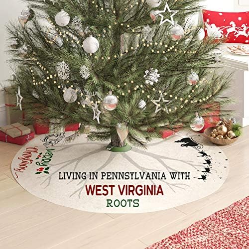 Majka i ja božićna suknja od plahta 44 inča - živi u Pensiliji sa zapadnom Virdžinije korijeni - Duge božićne ukrase unutarnjeg na otvorenom, Xmas Party Holiday ukrasi