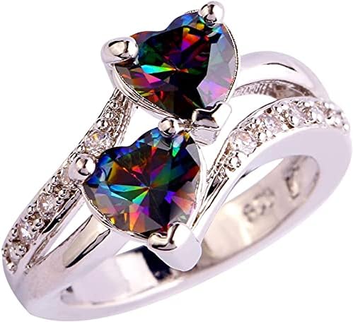 Sjeverno vjenčanje pjenušava dvostruko kameno kubični cirkonijski prsten obećava ljubavne prstenove za