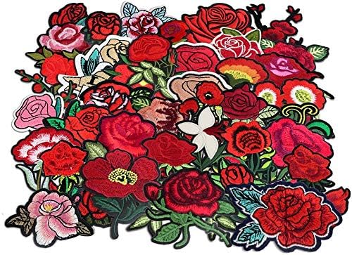24pcs cvijeta ruže vezena tkanina od željeza ili šivanja zakrpa
