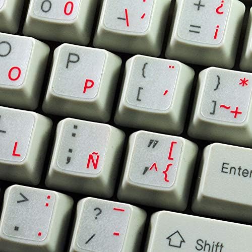 4keyboard španjolski naljepnice sa crvenim slovima prozirne pozadine za radnu površinu, laptopu i bilježnicu