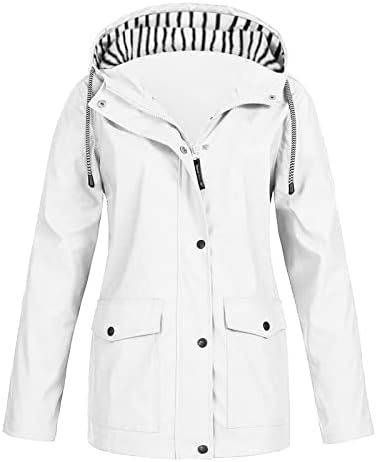 AMXYFBK Zimska topla jakna za žene s kapuljačom vodootporna kiša zip up vanjska viljuškarica s kapuljačom