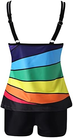Miashui Wemens Swim Shorts Srednje žensko odijelo Veliki bikini setovi Digitalni print Suspender