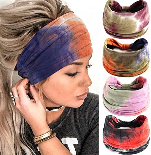 Acenail Wide Headbands Women Knotted Turban traka za glavu Neslip Tie Dye trake za kosu Elastic