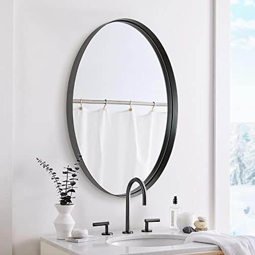 ANDY STAR Crni Ovalni ogledalo-čišćenje od prodaje! 2 duboko ogledalo za kupatilo od nerđajućeg