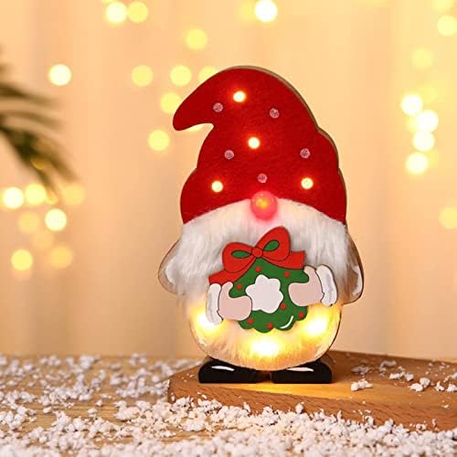Baaroo Gnome Božićni ukrasi - DIY užarene drvene santa likovne likovne like | DIY baterije Skandinavske igračke ELF, Nordic Santa patuljak za djecu i odrasle