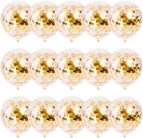 40pcs Gold Confetti baloni, 12 inčni sjajni zlatni baloni sa zlatnim papirnim karticama za rođendan,