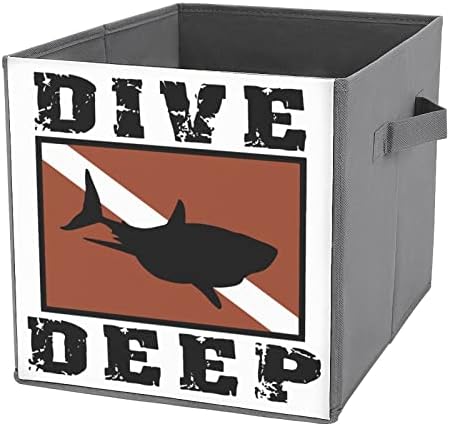 Shark Scuba zastava ronjenje dubokih sklopivih tkanina za pohranu bin kockica Organizator sklopiva kutija s ručkama