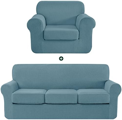 CHUN YI Stretch Sofa Slipcover Set za kauč i Loveseat i fotelja, Kauč Slipcover sa odvojenim jastukom