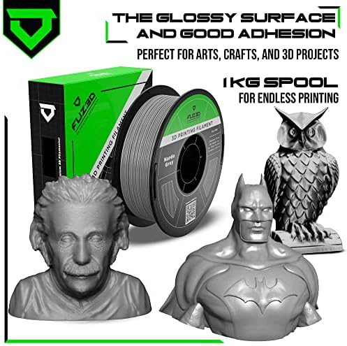 Fuzed 3D ploča 3D - PLA Filament 1,75mm - 3D ispis 1 kg SPOOL - PLA PRO dimenzionalna tačnost +/- 0,03 mm - Premium Plas Plus Fillament - Nardo Grey Plate Filament
