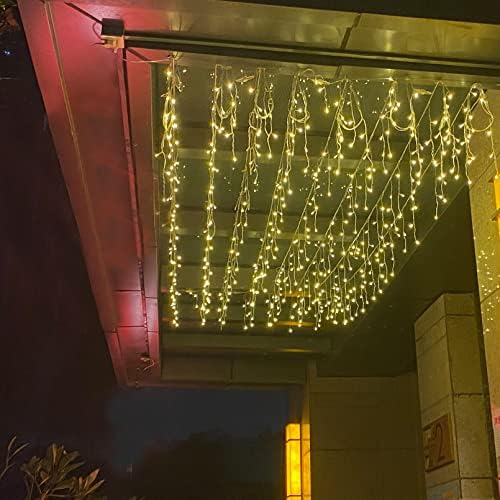 GTSYDING LED LED svjetla za LED, 13ft 72 LED 8 modovi prozorska zavjesa produžna Vila Božić plafon