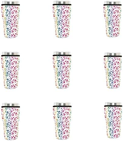 Fusurire Colorful Paw šalovi za ispis rukava 30 oz Zakratko izolirane čaše za ledeno piće, vruće