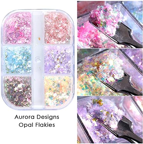 Dekoracija pudera za nokte 2 kutije za nokte Aurora Glitter Powder Reflective Translucent Glitter puder