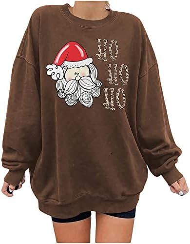 ayaso Womens elastičnost Božić puloveri Loose Fit Shirts Comfy Tee Crew vrat tunike Božić Print
