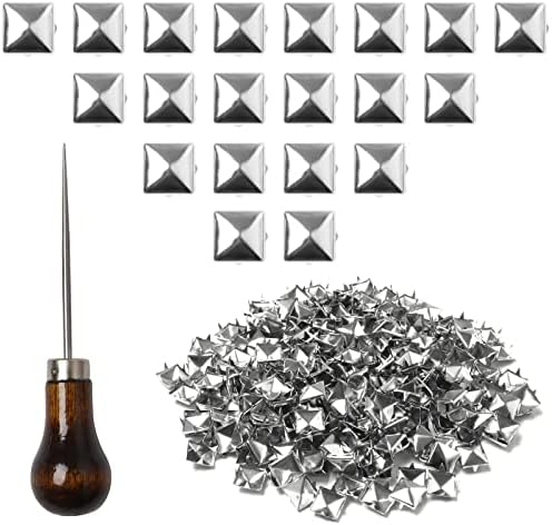 qoupln 600 komada 10mm srebrne metalne piramide četveronožne šipke četverovične šipke naigrači naljepnice naljepljive