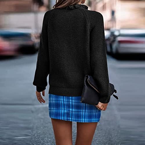 Ženski džemperi Pulover Jesen / Zima modna boja Dugme dugih rukava s valovitim vratom