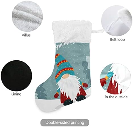 Alaza Božićne čarape Božinska zima Slatka Gnome Classic Personalizirani Veliki ukrasi za skladištenje za