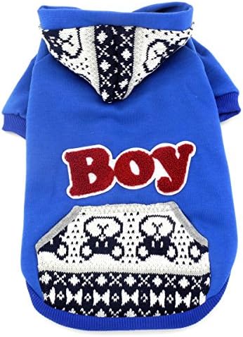 Smalllee_lucky_store British Style Fleece Duks džemper za male pse, X-Veliki, plavi