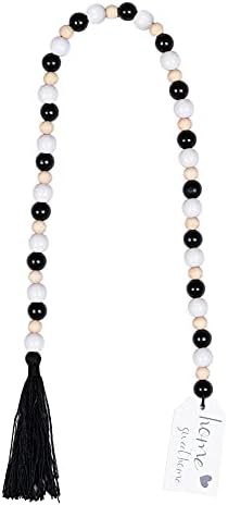 Uuyyeo Halloween Seoska kuća Rustikalne perle drvene perle Garland vijenac sa resilama molitva boho perle zidni