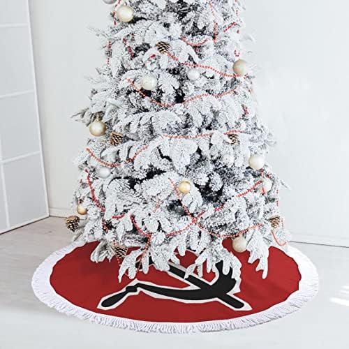 SSSR čekić i bolesna božićna suknja Xmas Tree Mat Tassel ukrasi za ukrase Holiday Party 30/36/48 inča