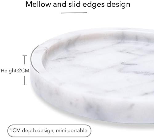 JIMEI Prirodni mramorni krug vanity nosač nakit prstena za prsten nosač ploča za posluživanje ploča
