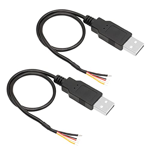 Riieyoca 2pcs USB 2.0 muški utikač 5pin gola žica, USB električni podaci kabela DIY pigtail kabel za