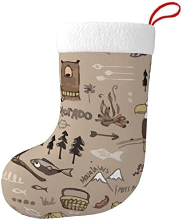 Austenstern Božićne čarape Colorado Funny Animal Brown dvostrani kamin Viseći čarape