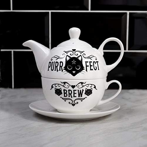 Alhemy Gothic Purrfect Brew Crna CAT 3 komada poklon set za čajnik