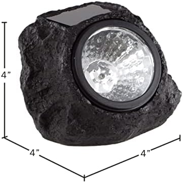 Vanjska Rock svjetla na solarni pogon - 4-Dijelna Umjetna LED solarna svjetla za sve vremenske uslove postavljena