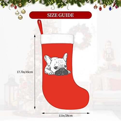 Yuyuy krem ​​štene crna božićna čarapa za odmor Kamin Smokavicu 18 inča čarape