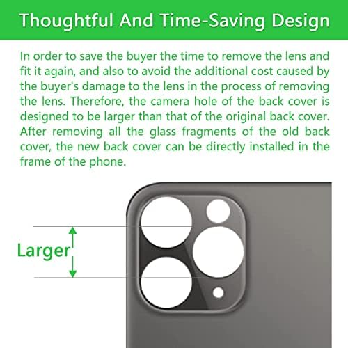 ABUSVEX Original Back Glass zamjena za iPhone 11 Pro Max 6.5 inčni svi nosioci sa unaprijed instaliranim