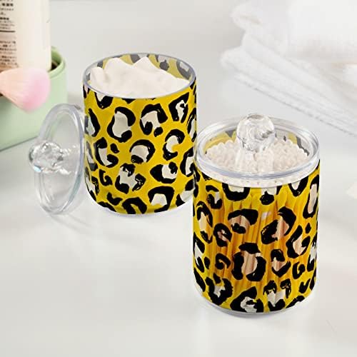Žuti leopard Ispis pamuk držač kupaonica posude za kupatilo sa poklopcima set pamučni kuglični jastuk