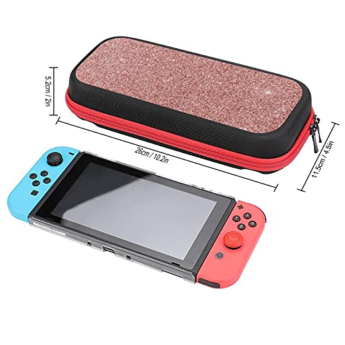 Torbica za nošenje za Nintendo Switch Case Rose Gold Glitter Texture Pink Shockproof Hard Shell