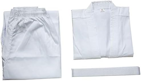 FLoury karate uniforme sa besplatnim pojasom, bijelom karaterom GI za djecu i odrasle veličine 000-6