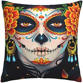 Varun baca jastuk pokriva lobanu lice ženki Dan mrtvog kvadratnog jastučnice za kućni dekor kauč na razvlačenje jastuk za spavaće sobe 18x18inch