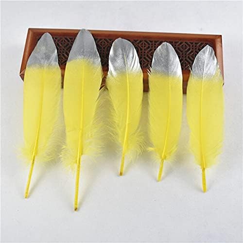 Zamihalaa 20kom Zlatna guska perje za zanate DIY perje za izradu nakita Plumas dekoracija vjenčanje ručni Pribor 15 - 20cm - žuta 3-10PCS