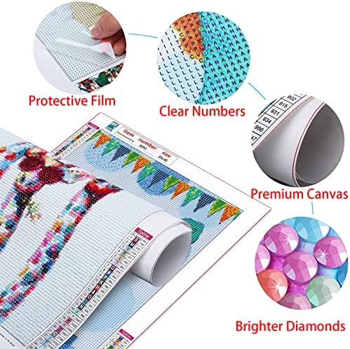 Dijamantni setovi za odrasle, Comollon Diamond Art Kids početnik DIY 5D boja po brojevima, velika puna