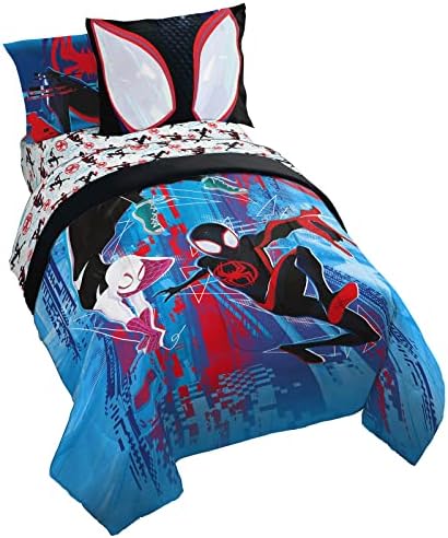 Marvel Spiderman preko Spider-Verse Glitch 7 komada Keeld size krevet - uključuje kompforter i posteljinu od