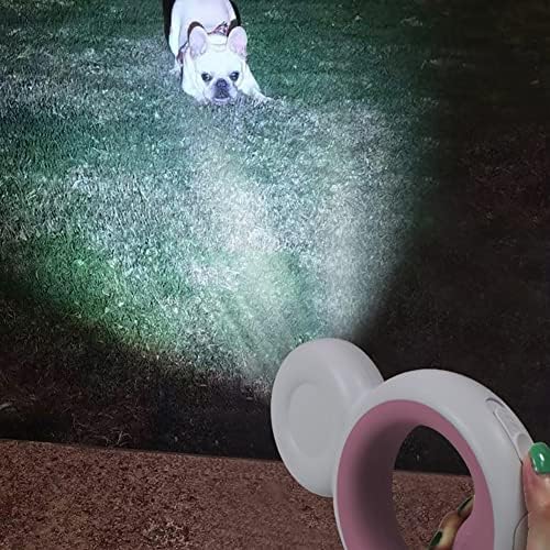 Teleskopski pas povodac 360 ° Nema zamva, jednoručna jednoručna brava s jednim dodirom sa LED svjetlom, neklizačka